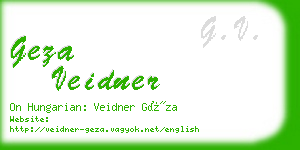 geza veidner business card